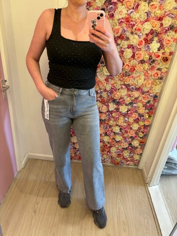 Grey Jeans Wide Leg