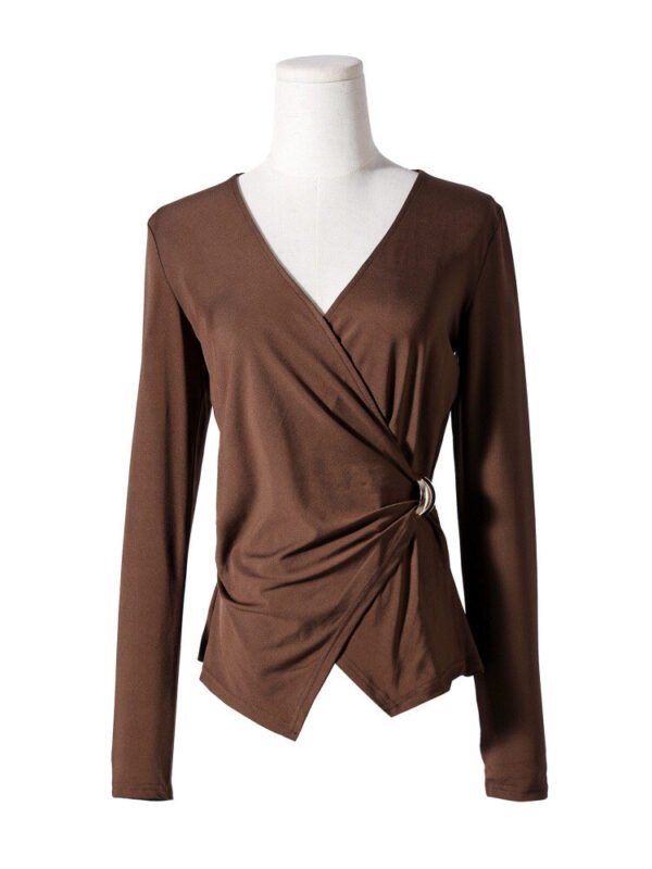 Wrap top with golden buckle