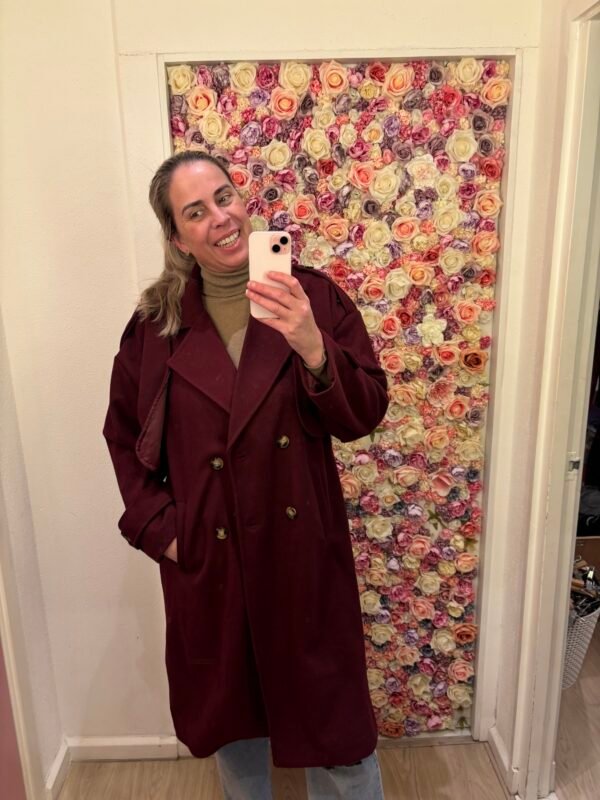 Long Woll Coat Burgundy