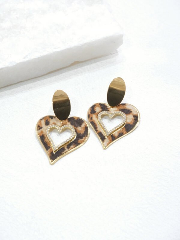 Leopard Hearts Ear Ring